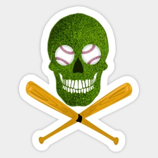 Baseball Skull Sticker